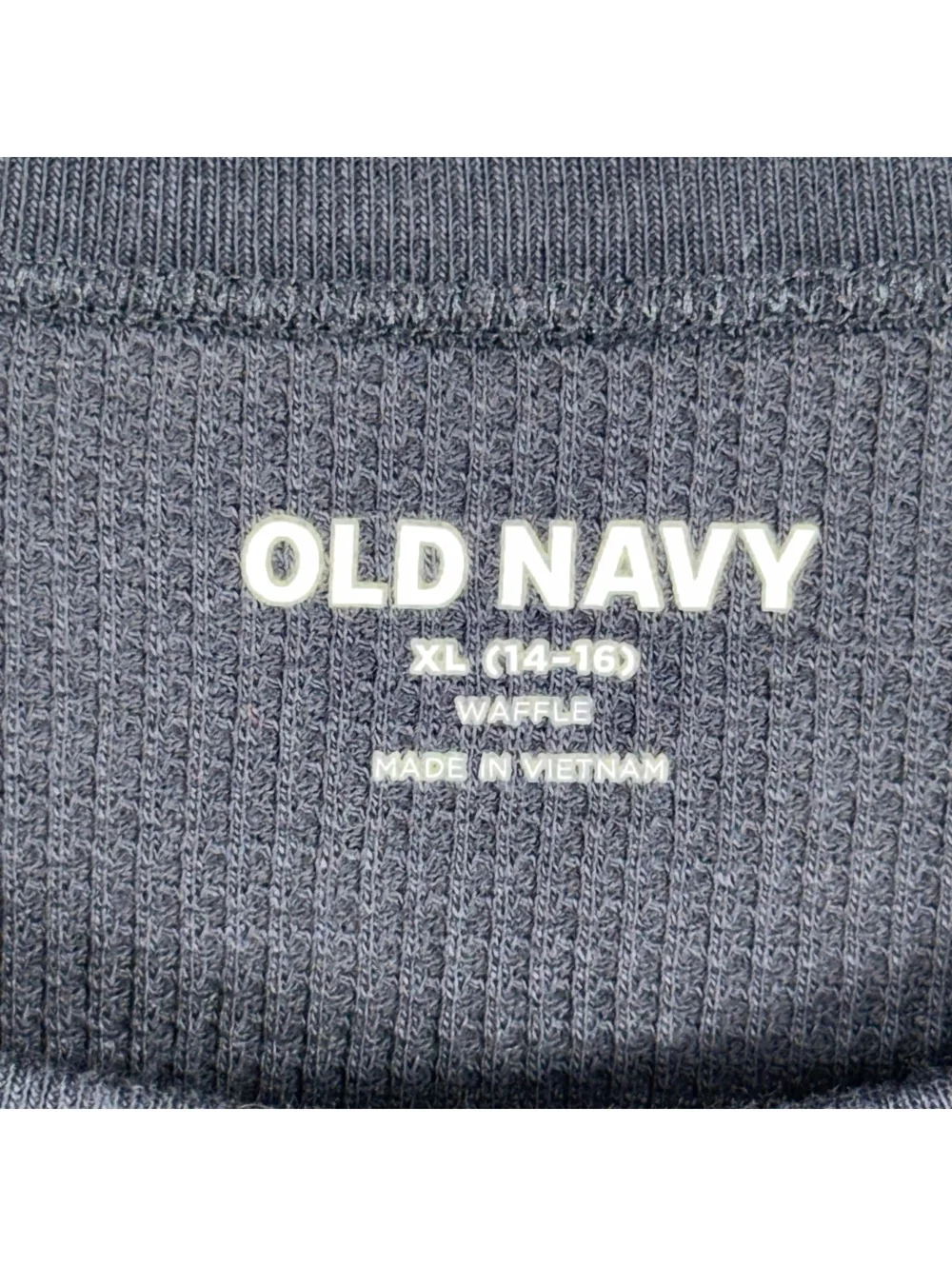 Old Navy Boys XL 14-16 Navy Waffle Knit Shirt